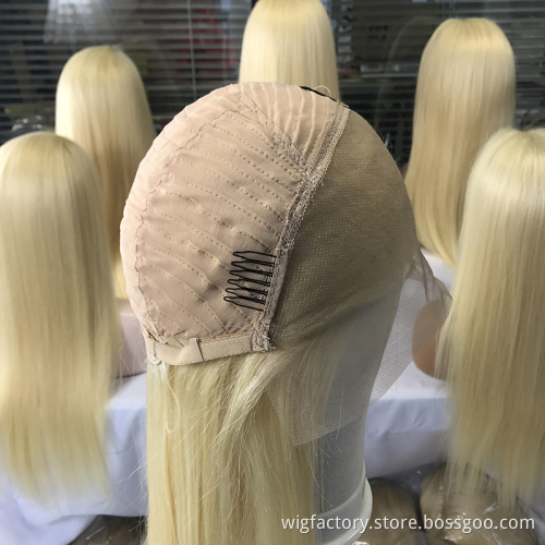 150% Density human hair wig blonde long,straight human hair wig transparent lace 13*4 ,613 raw indian hair Pre Plucked